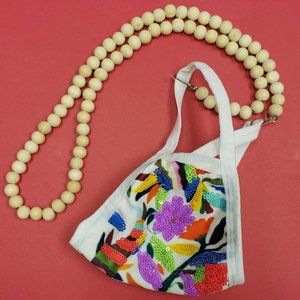 Face Mask Wooden Bead Necklace / Lanyard / Chain
